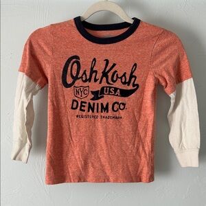 OshKosh B'gosh Orange and Cream Long Sleeve Tee
